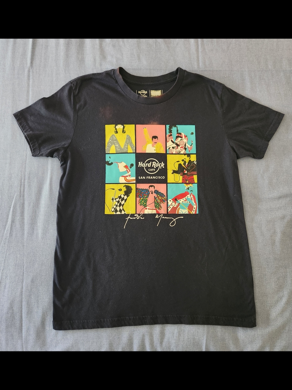 Hard Rock Cafe Kids Black Tee with Colorful Block Graphic